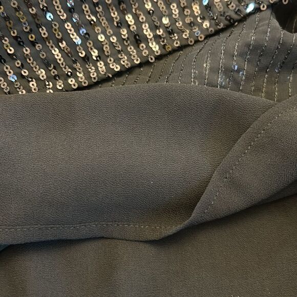 Michael Michael Kors black sequined short sleeve blouse Size M New - Picture 8 of 11